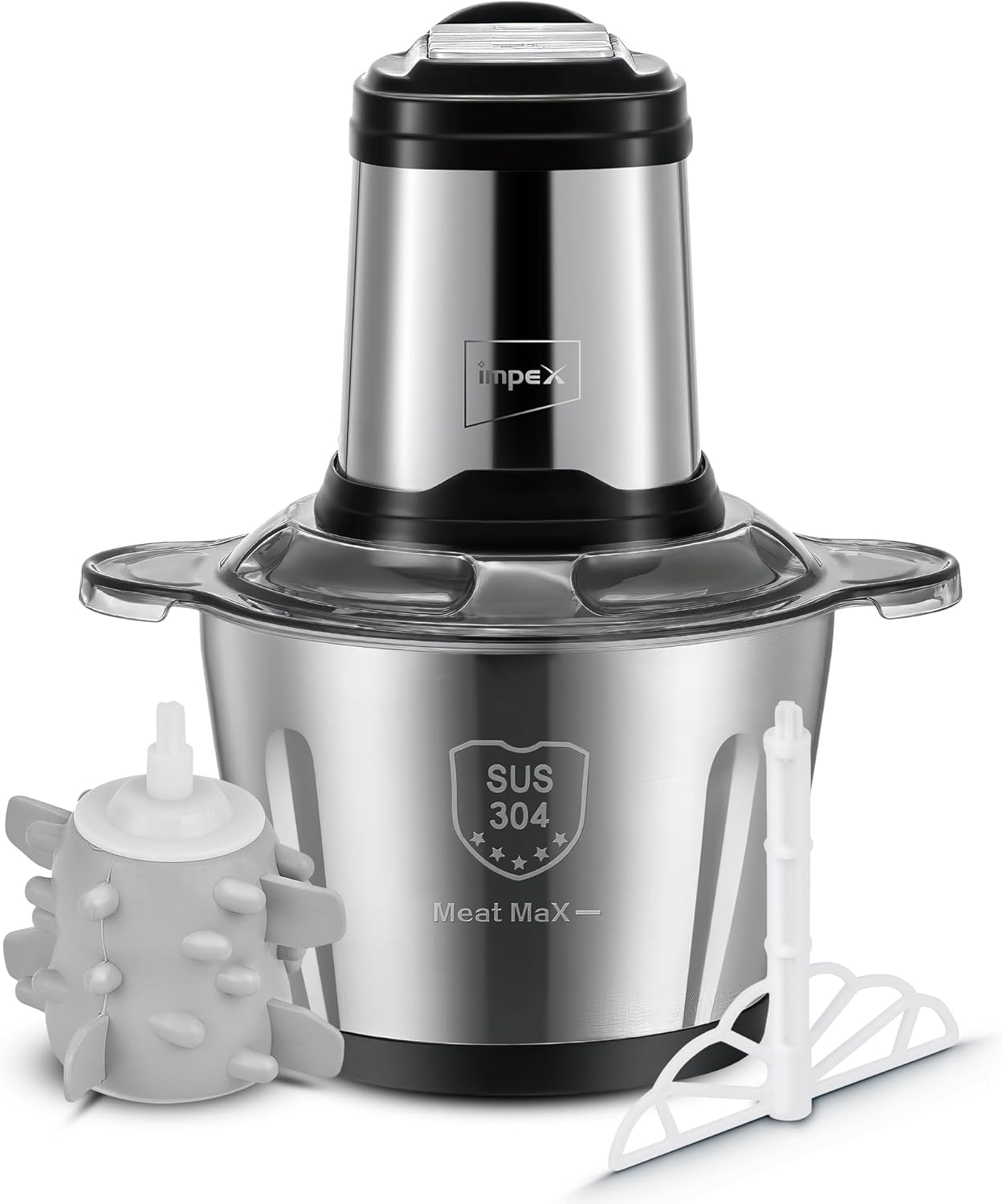 Impex Electric Food Chopper 3Ltr Food Processor Blender 400W, 3Speed Adjustable, Meat Grinder, Stainless Steel Body And 6Pcs Blade,Multi Food Chopper For Meat,Vegetables,Fruits,Nuts -2Years Warranty 1 Impex Electric Food Chopper 3Ltr Food Processor Blender 400W, 3Speed Adjustable, Meat Grinder, Stainless Steel Body And 6Pcs Blade,Multi Food Chopper For Meat,Vegetables,Fruits,Nuts -2Years Warranty
