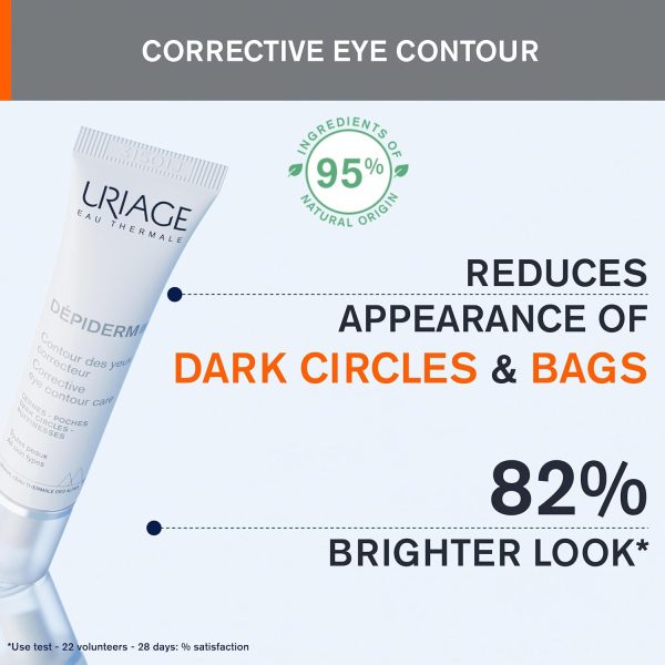 ⁦Uriage Dépiderm Corrective Eye Contour 15ml - Anti-Puffiness & Dark Circles - Moisturizing & Protective Eye Corrector - Dermatologically Tested⁩ - الصورة ⁦4⁩