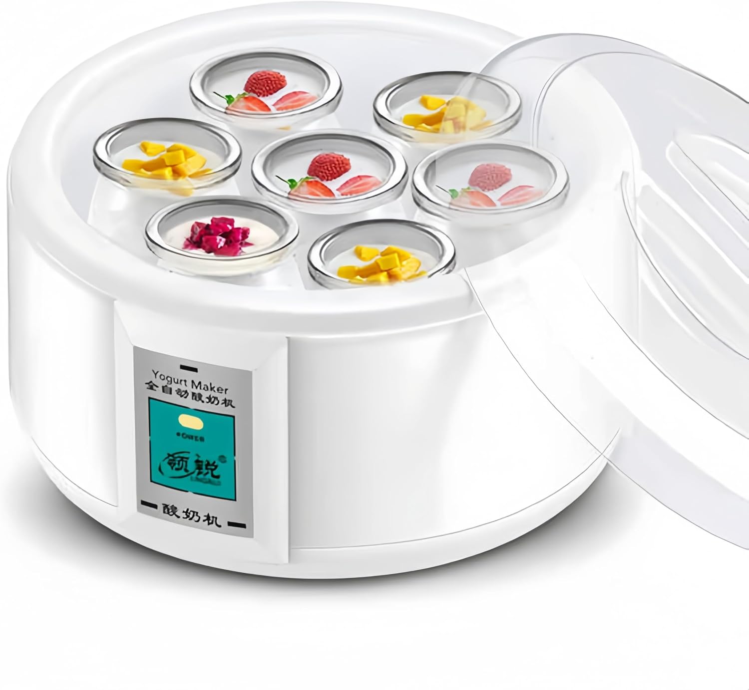 MarlaMall 1.5 Litre Electric Yoghurt Fermenter, Fermenter with 7 Yoghurt Cups and Stainless Steel Liner, Thermostatically Controlled, for Homemade Organic Yoghurt 1 MarlaMall 1.5 Litre Electric Yoghurt Fermenter, Fermenter with 7 Yoghurt Cups and Stainless Steel Liner, Thermostatically Controlled, for Homemade Organic Yoghurt