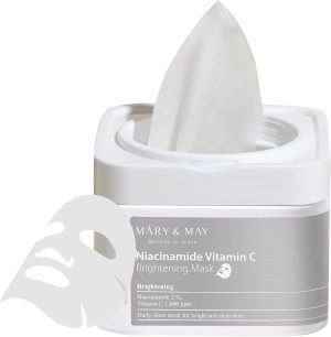Mary&May Niacinamide Vitamin C Mask 30ea | Quick dispenser type 30 sheet, VitaminC, Korean Facial Mask, marynmay