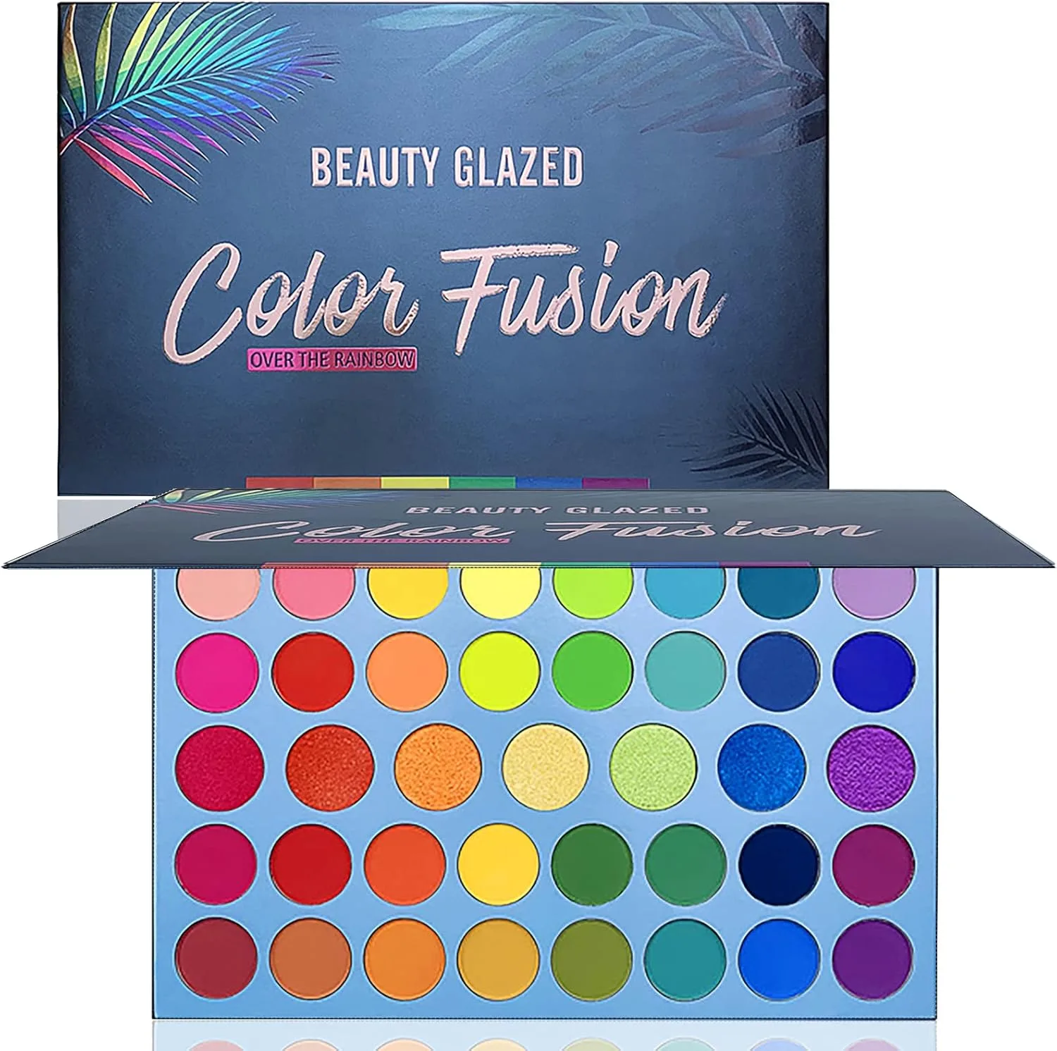Color Fusion Eyeshadow Palette Highly Pigmented 39 Shades Pink Purple Matte and Shimmers Makeup Palette, Blendable Waterproof Eye Shadow, No Flaking, Little Fall Out, Stay Long, Hard Smudge, Cruelty-