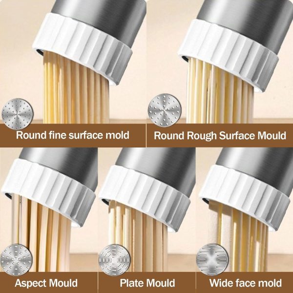 ⁦Azonee Electric Pasta Maker Machine, 5-in-1 Cordless Noodle Maker with Sausage-Making Attachment, Automatic Spaghetti and Ramen Roller, Portable Homemade Pasta Maker for Fresh Meals⁩ - الصورة ⁦4⁩