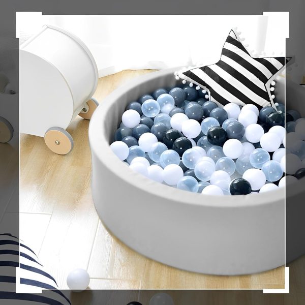 ⁦Beauenty Foam Ball Pit for Toddlers,35.5"x 11.9"Baby Ball Pit with Soft Memory Sponge,Indoor Outdoor Baby Playpen, Play Ball Pool for Infants Boys and Girls(Gray,NO Balls)⁩ - الصورة ⁦6⁩