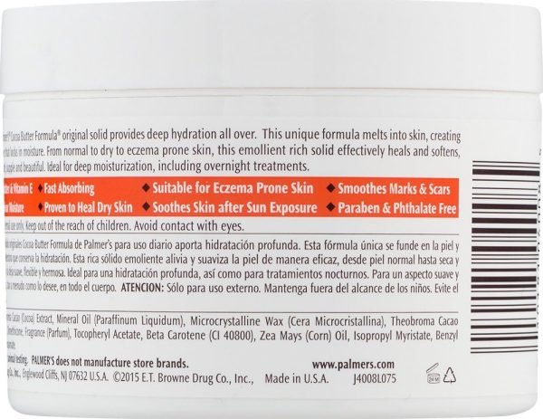 ⁦Palmer's Cocoa Butter Formula Daily Skin Therapy Solid Lotion with Vitamin E, Body Moisturizer for Extremely Dry Skin, Softens and Soothes, 7.25 Ounces (Pack of 3)⁩ - الصورة ⁦15⁩