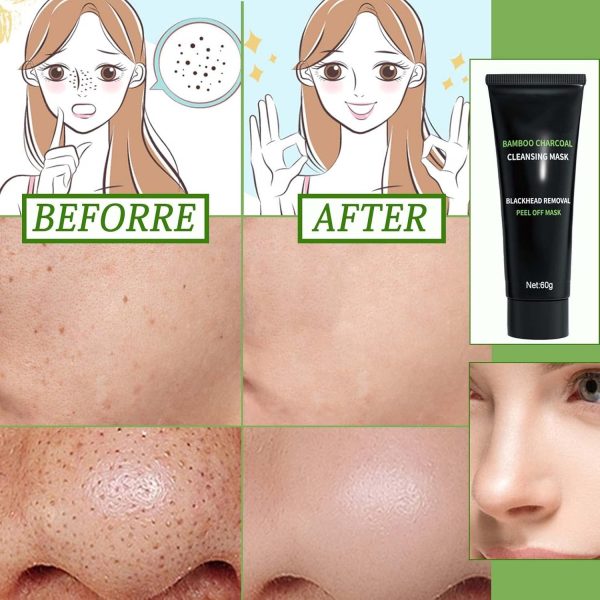 ⁦TERRIFI Blackhead Remover Mask, Activated Charcoal Peel-Off Mask for Deep Cleansing and Purifying, Blackhead Removal for Face and Nose, Suitable for All Skin Types⁩ - الصورة ⁦3⁩
