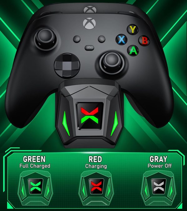 ⁦Upgraded Controller Charger Station with 2x5520mWh Rechargeable Battery Packs for Xbox One/Series X|S Controller,Dual Charging Dock for Xbox One Controller Battery Pack with 4 Battery Covers for Xbox⁩ - الصورة ⁦6⁩