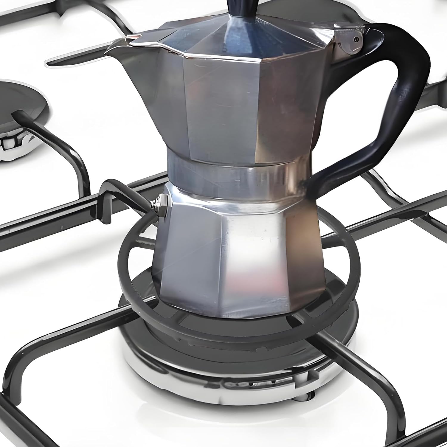 KASTWAVE Gas Ring Reducer, Non Slip Iron Gas Stove Cooker Ring Reducer for Gas Stovetop Espresso Maker, Coffee Moka Pot(Pentacyclic type) 3 KASTWAVE Gas Ring Reducer, Non Slip Iron Gas Stove Cooker Ring Reducer for Gas Stovetop Espresso Maker, Coffee Moka Pot(Pentacyclic type) - الصورة 3