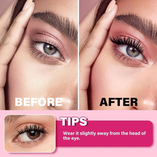 ⁦Magnetic Eyelashes,Natural Look Reusable Magnetic Eyelashes No Glue Needed,Eyelash Extension Tool,Upper and Lower Eyelash Combo Set Easy to Wear and Remove (CT04-2)⁩ - الصورة ⁦2⁩