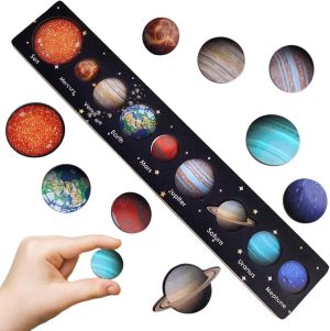 XICEN Solar System Montessori Wooden Puzzle for Kids 3-5, for 4 5 6 Year Old Boys Girls Birthday Gifts, Learning Educational Space Toys for Toddler Planet Toys(jigsaw)
