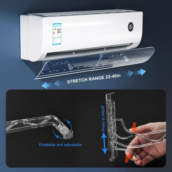 ⁦Paporich Split AC Deflector Central, Central AC Air Flow Deflector Adjustable and Foldable Windproof Baffle, Cold Air Universal Wind Shield, Air Outlet Grille Baffle, Anti Direct Blowing⁩ - الصورة ⁦2⁩