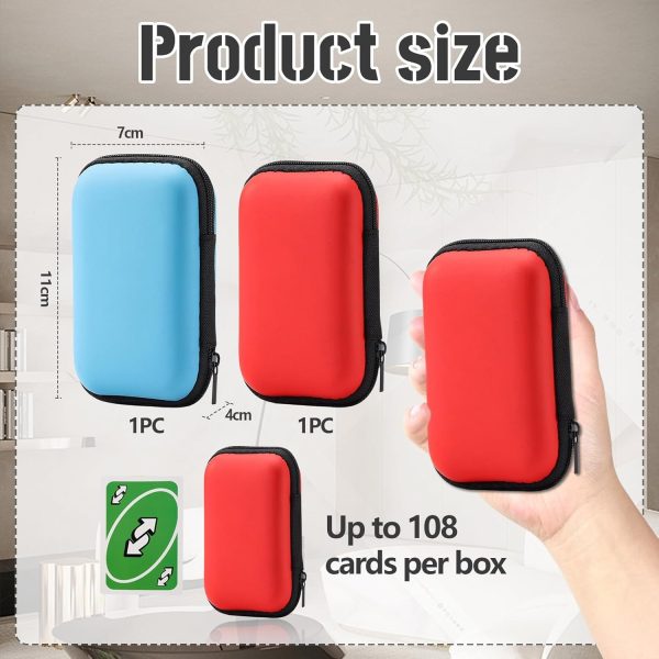 ⁦ALMEKAQUZ Playing Card Box, Robust Card Box, Playing Cards Case, Card Game Box, for Flip Card Game, Extreme Cabo Card Game(Pack of 2, Blue, Red)⁩ - الصورة ⁦2⁩