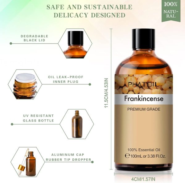 ⁦PHATOIL Frankincense Essential Oil 100ML, Pure Premium Grade Frankincense Essential Oils for Diffuser, Humidifier, Aromatherapy, Candle Making⁩ - الصورة ⁦6⁩