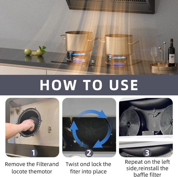 ⁦2PCS Carbon Filter For Cooker Hoods,Cooker Hood Filters,Charcoal Filters For Cooker Hood,Compatible With Hja2480 Hja2908 Lam2401 Recirculating Carbon Charcoal Filters Replacement Extractor Vent Fan⁩ - الصورة ⁦4⁩