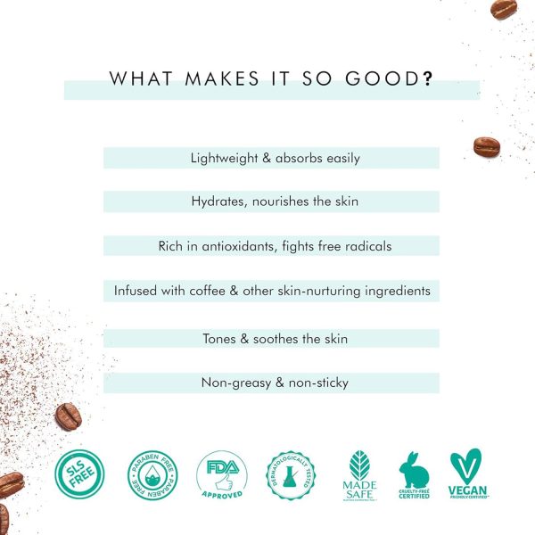 ⁦mCaffeine Coffee Face Serum (40ml) with Hyaluronic Acid and White Water Lily | Hydration and Sun Protection | Get Glowing Skin with Fresh Coffee Aroma⁩ - الصورة ⁦4⁩