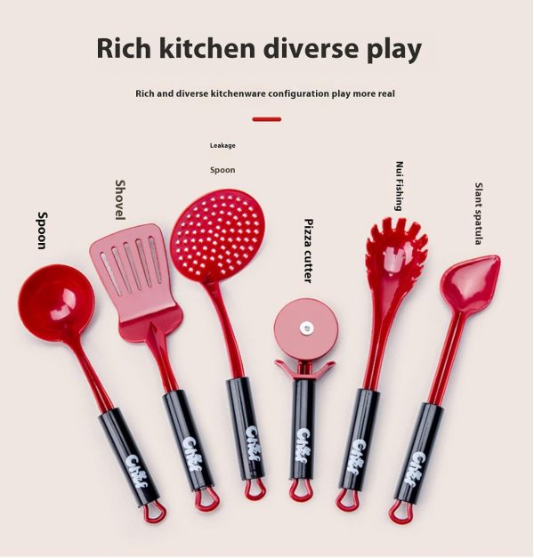 ⁦ANYUAN Kids Kitchen Toy Set - 80Pc Cooking Accessories With Pots, Pans, Cutting Food and Vegetables - Play Set for Ages 4-8⁩ - الصورة ⁦6⁩