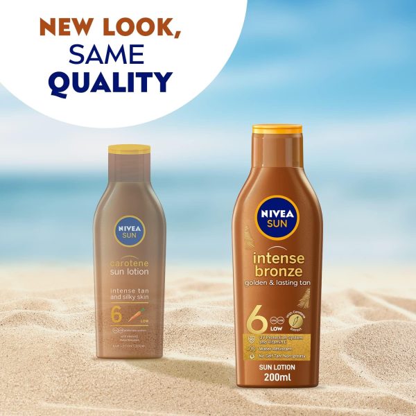 ⁦NIVEA SUN Tanning Lotion, Carotene, Vitamine E, SPF 6, 2 x 200ml⁩ - الصورة ⁦7⁩