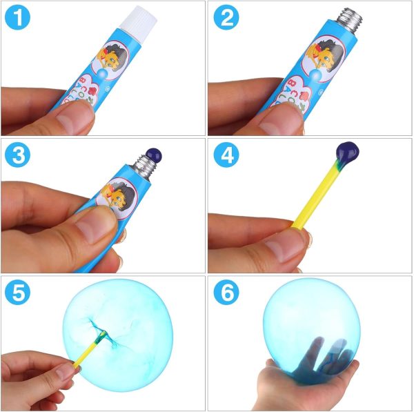 ⁦MAKINGTEC 20PCS Blow Plastic Bubbles Toy Set, Large Bubble Balloons Bubble Blowing Products Collection Kid-Friendly Bubble Blowing Toys for Kids Outside Party Birthday Gift Toddler Outdoor Toys⁩ - الصورة ⁦4⁩