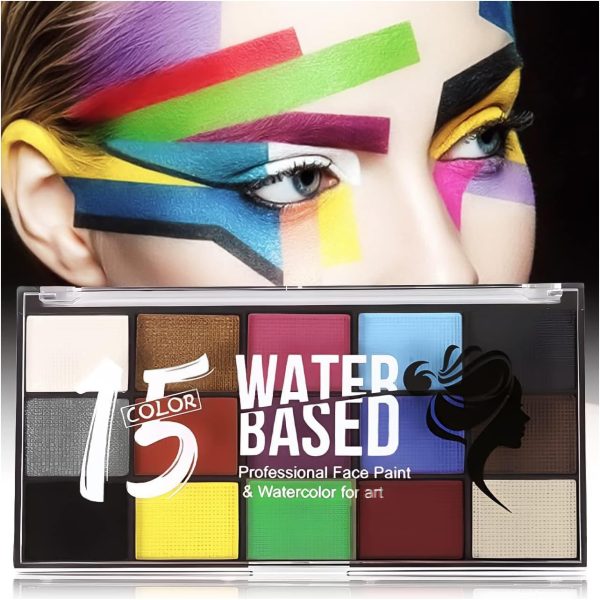 ⁦Tazweeq 15 Colour Water Based Face Paint, Body Paint, Face Paint Sets, Children's Face Painting Paint Quick Drying⁩ - الصورة ⁦5⁩