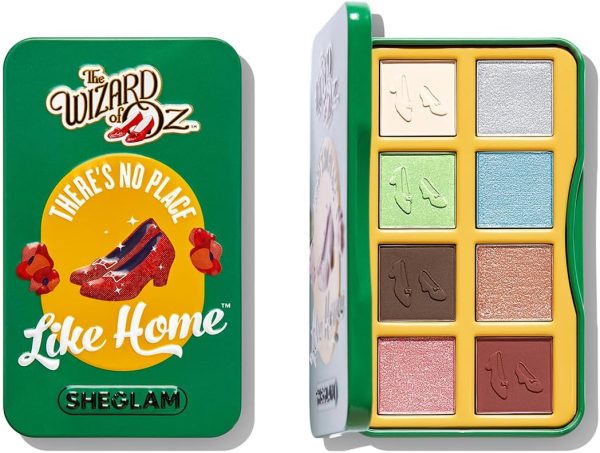 SHEGLAM No Place Like Home Palette The Wizard of OZ 8 Color Eyeshadow Matte Shimmer Glitter Pigment Eyeshadow Palette Set
