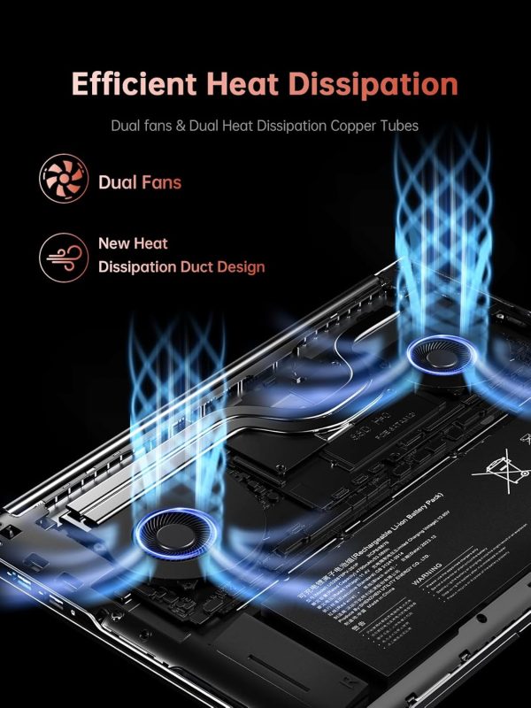 ⁦2025 AMD Laptop, 16.1 inch Laptop Computer with AMD Ryzen 7 7735HS Processor (8C/16T, up to 4.75GHz), 16GB DDR5 512GB NVMe SSD Laptop Computer, 16-inch FHD Display, WiFi 6, Backlit KB, Webcam,HDMI⁩ - الصورة ⁦6⁩