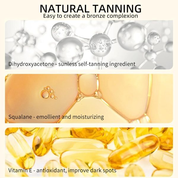 ⁦NALACAL Self-Tanning Cream for Face and Body, Self Tanning Without The Sun, Streak-Free, Fake Tan & Quick Tan for Natural-Looking for Men & Women,Coconut⁩ - الصورة ⁦5⁩