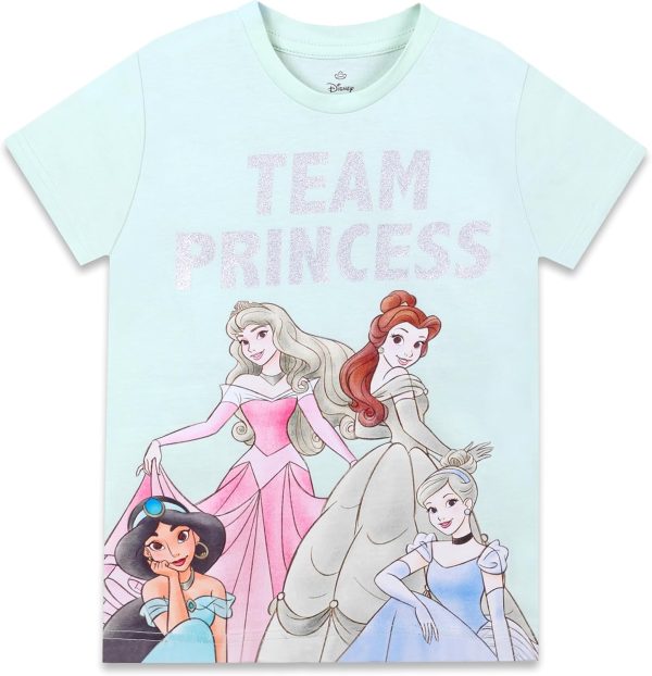⁦Disney Girls Disney Princess Kids Girls Short Sleeves T-Shirt Western (pack of 1)⁩ - الصورة ⁦2⁩