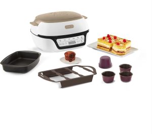 Tefal Intelligent Cake Maker, 5 Automatic Programmes, Ideal Temperature and Time Setting, Non-Stick Aluminium Mould, 6 Creabake Muffin Moulds, Cake Factory KD804910
