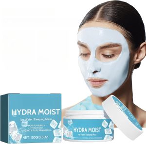HONPOLO Hydra Moist Ice Water Sleeping Mask - 100g Moisturizing and Hydrating Face Mask for Clean Pores, Smooth Skin, and Reduced Fine Lines and Acne Scarring, Soothing and Cooling, Skin Nourishment
