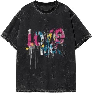 Joyidec Mens Graphic Cotton T-Shirts Tees Men's Crew Unisex Wash T-Shirts for Men or Women