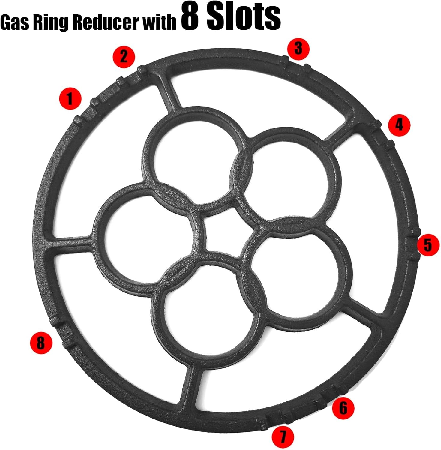 KASTWAVE Gas Ring Reducer, Non Slip Iron Gas Stove Cooker Ring Reducer for Gas Stovetop Espresso Maker, Coffee Moka Pot(Pentacyclic type) 7 KASTWAVE Gas Ring Reducer, Non Slip Iron Gas Stove Cooker Ring Reducer for Gas Stovetop Espresso Maker, Coffee Moka Pot(Pentacyclic type) - الصورة 7
