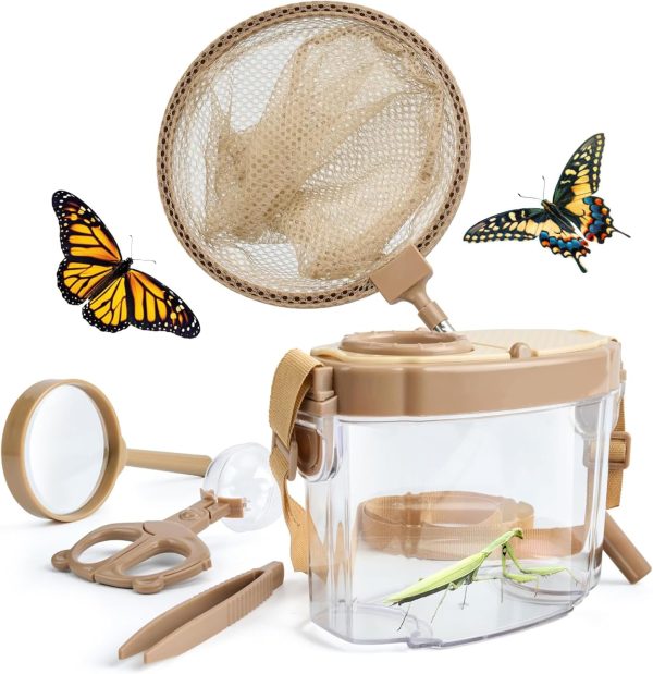 KASTWAVE Children's Bug Discovery Kit, Kids Outdoor Explorer Kit with Bug Collector, Telescopic Net, Viewer & Carrying Strap - Great Science Gift for Young Explorers