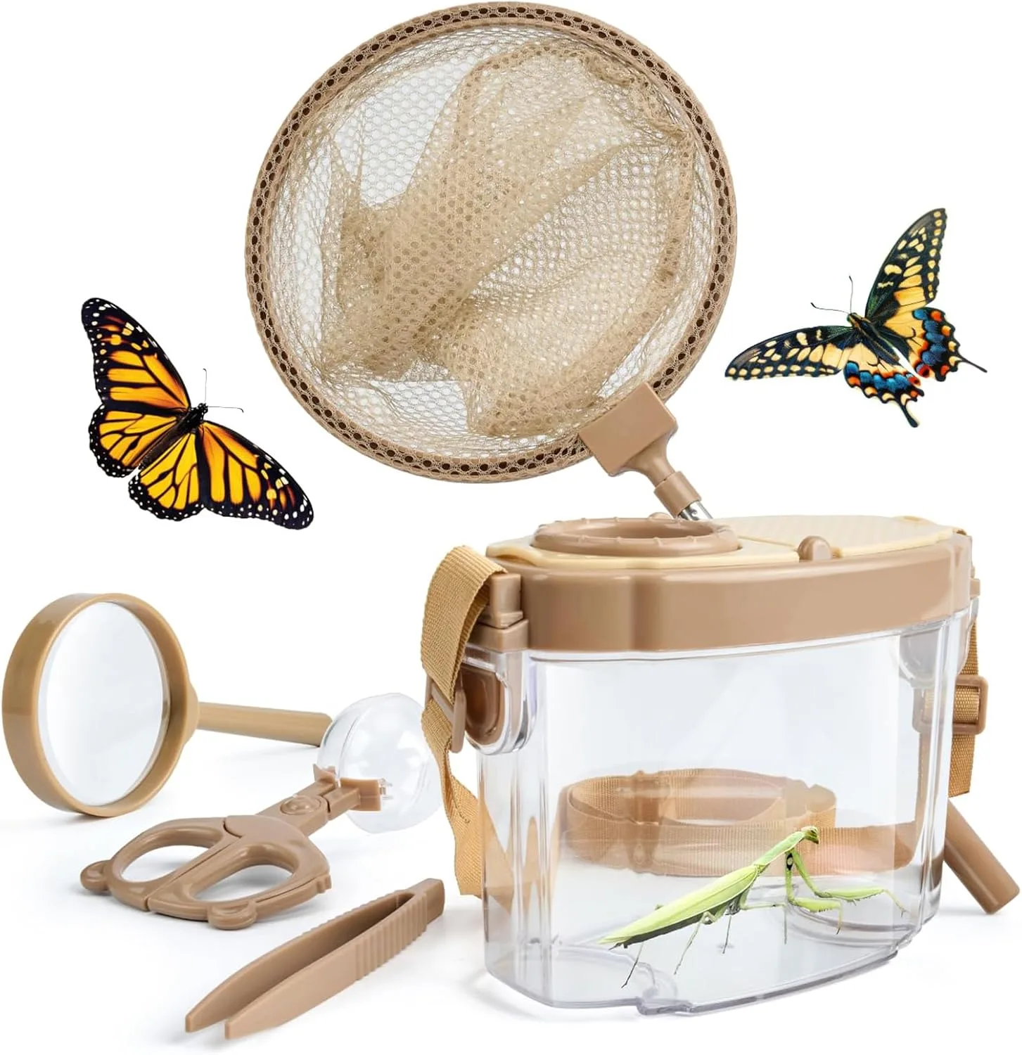 KASTWAVE Children's Bug Discovery Kit, Kids Outdoor Explorer Kit with Bug Collector, Telescopic Net, Viewer & Carrying Strap - Great Science Gift for Young Explorers