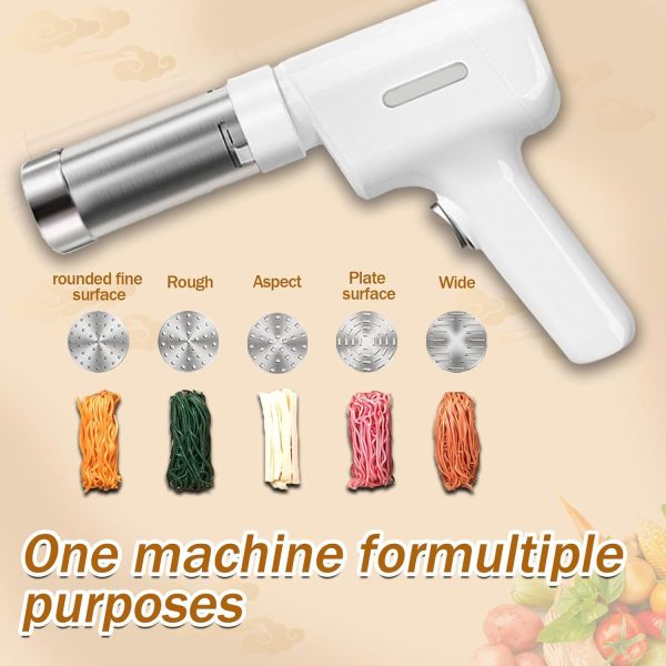 ⁦Azonee Electric Pasta Maker Machine, 5-in-1 Cordless Noodle Maker with Sausage-Making Attachment, Automatic Spaghetti and Ramen Roller, Portable Homemade Pasta Maker for Fresh Meals⁩ - الصورة ⁦2⁩