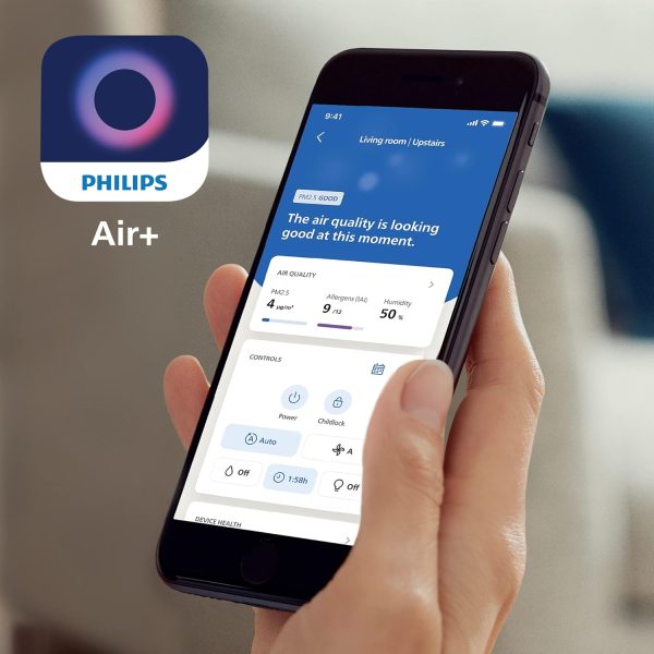 ⁦PHILIPS Air Purifier High Performance for Rooms Size of 98 m² removes house dust/aerosols and uncomfortable smell -Series 2000i AC2939/90⁩ - الصورة ⁦5⁩