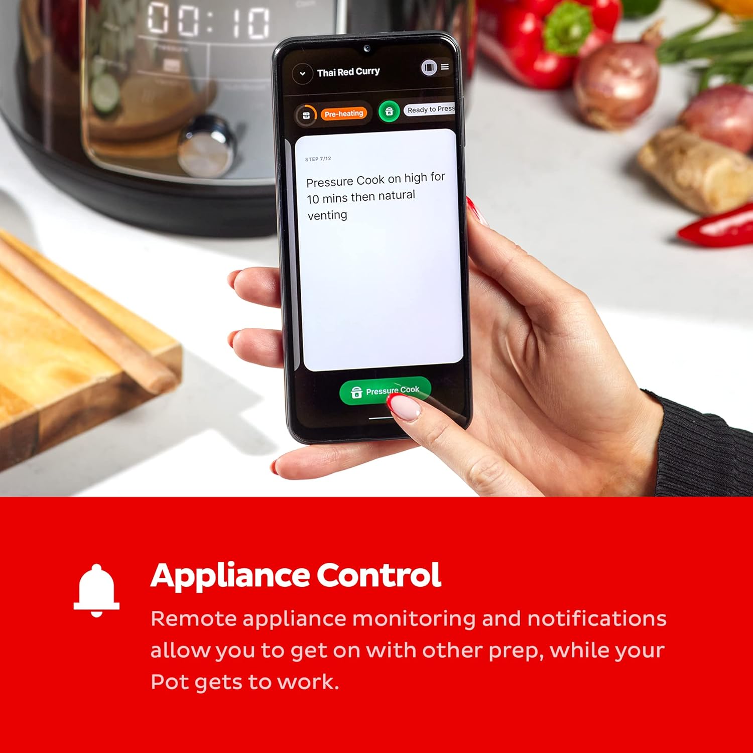 Instant Pot Pro Plus Wi-Fi Smart 10-in-1, Pressure Cooker, Slow Cooker, Rice Cooker, Steamer, Sauté Pan, Yogurt Maker, Warmer, Canning Pot, Sous Vide, Includes App with Over 800 Recipes, 6 Quart 6 Instant Pot Pro Plus Wi-Fi Smart 10-in-1, Pressure Cooker, Slow Cooker, Rice Cooker, Steamer, Sauté Pan, Yogurt Maker, Warmer, Canning Pot, Sous Vide, Includes App with Over 800 Recipes, 6 Quart - الصورة 6