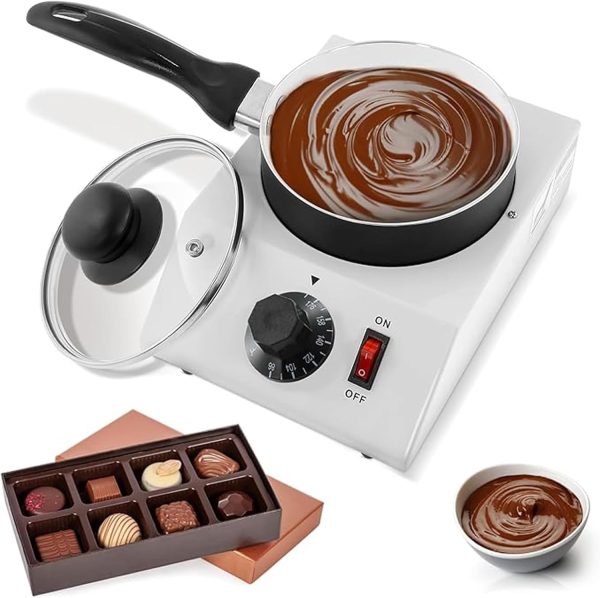 ⁦Electric Chocolate Warmer Melting Pot, Chocolate Fountain Tempering Machine, Professional Chocolate Melter, 1L Capacity Melting Pot for Chocolate Candy Caramel Butter Cheese (Single Pot)⁩ - الصورة ⁦7⁩