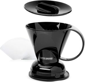 Clever Coffee Dripper and Filters, Large 18 oz (Black)| Barista's Choice| Safe BPA Free Plastic|Includes 100 Filters