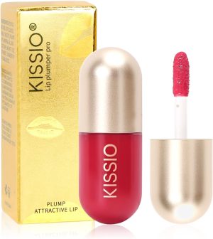 KISSIO Lip Plumper,Color Lip Plumper Gloss,Lip Enhancer,Plant Extracts Plumping Lip Serum,Moisturizing Lip Gloss for Fuller Lips and Hydrated Beauty Lips 5.5ml,05 Dogwood