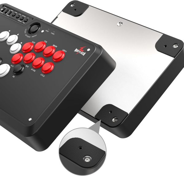 ⁦MAYFLASH F500 FLAT Elite Fight Stick All Button Arcade Leverless Controller with Sanwa OBSF buttons for PS4, PC, Xbox Series S/X, Switch, Steam Deck, macOS, Android, Raspberry Pi and more⁩ - الصورة ⁦7⁩