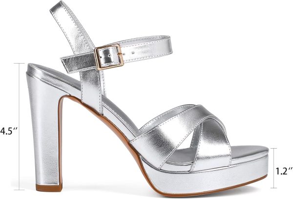 ⁦Abbleet Abbleet Platform High Heels womens Heeled Sandal⁩ - الصورة ⁦2⁩
