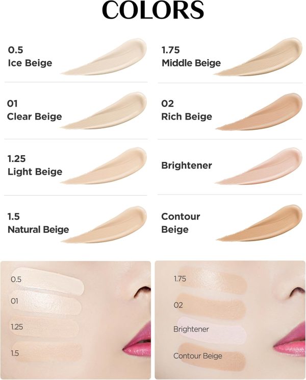 ⁦THE SAEM Cover Perfection Tip Concealer, Liquid Multi-Use Concealer, Full Coverage Makeup for Acne Dark Spots Dark Circles Hyperpigmentation and Blemishes, 0.2 fl. oz. (#1.5 Natural Beige)⁩ - الصورة ⁦3⁩