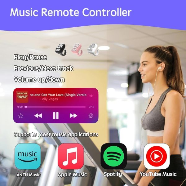 ⁦Tiktok Scrolling Ring, Bluetooth TIK Tok Remote Controll, Scroller for iPhone, iPad, Andriod S22 - Black⁩ - الصورة ⁦4⁩
