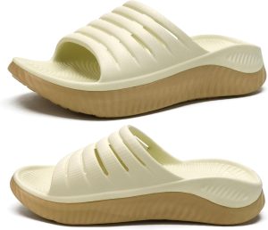 KuaiLu Womens Recovery Sandals Comfortable Plantar Fasciitis Arch Support Ladies Orthopedic Running Sport Slides Open Toe Slip On Thick Athletic Cushion Slippers Summer Beach Sandles Green 7