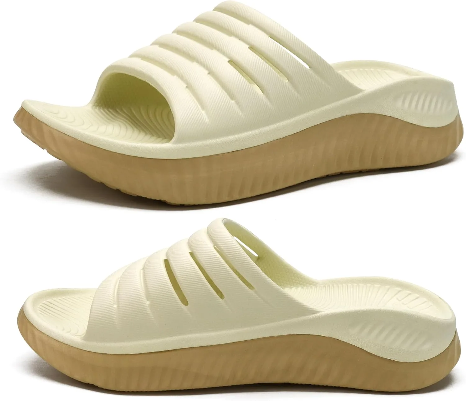 KuaiLu Womens Recovery Sandals Comfortable Plantar Fasciitis Arch Support Ladies Orthopedic Running Sport Slides Open Toe Slip On Thick Athletic Cushion Slippers Summer Beach Sandles Green 7