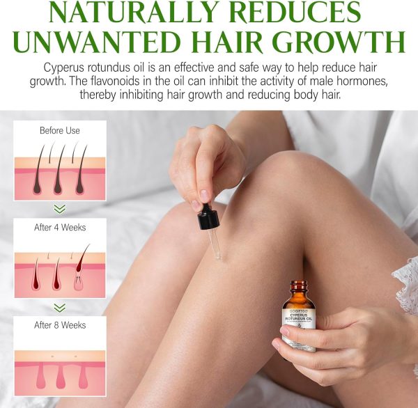 ⁦GOGIFTGO Cyperus Rotundus Oil,Cyperus Oil,Cyprus Rotundus Oil for Hair Removal,Cyperus Oil Natural, Soothing and gentle,Reducing Body Hair Growth,Smooth Skin & Hair Removal,60ml⁩ - الصورة ⁦2⁩