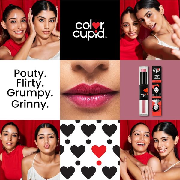 ⁦Color Cupid 2 in 1 Tinted Lip Balm + Liquid Lipstick | Intense color pay off & moisturization | Infused with Hyaluronic Acid & Jojoba Oil | Friends with Benefits | Nude & Play⁩ - الصورة ⁦6⁩