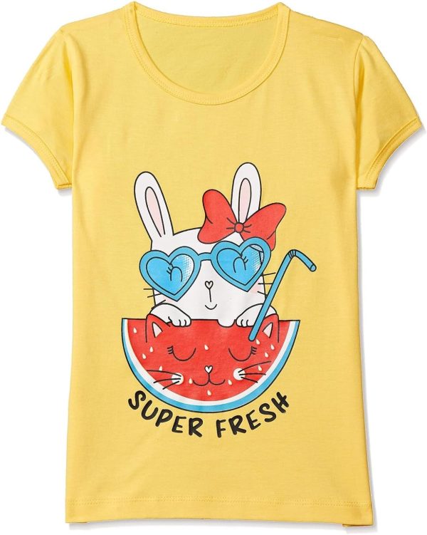 ⁦T2F girls Girls Tshirt T-Shirt (pack of 5)⁩ - الصورة ⁦3⁩