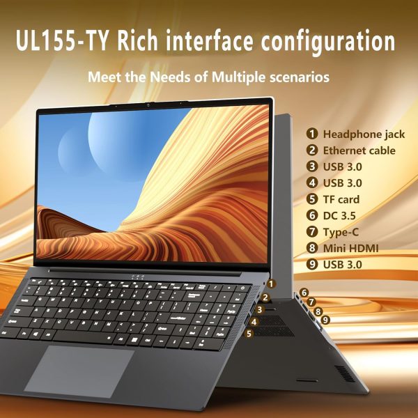 ⁦Gaming Laptop i5, 16 inch Laptops, Laptop Computer Up to 3.60GHZ,Traditional Laptops Computers for 16GB RAM 512GB SSD, Business Lap top Full HD 1920X1200 Display 180 Angle Opening WIFI 5 Lap top⁩ - الصورة ⁦6⁩