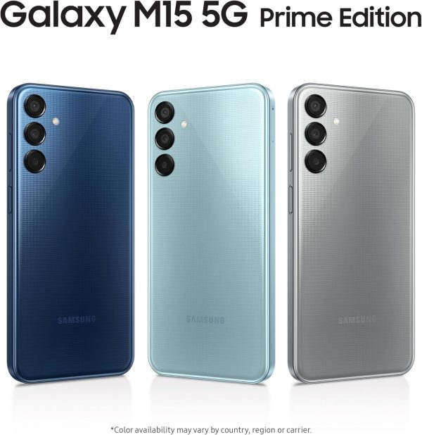 ⁦Samsung Galaxy M15 5G Prime Edition (Blue Topaz,4GB RAM,128GB Storage) | Super AMOLED Display| 50MP Triple Cam| 6000mAh Battery| MediaTek Dimensity 6100+ | 4 Gen. OS Upgrade & 5 Year Security Update⁩ - الصورة ⁦6⁩