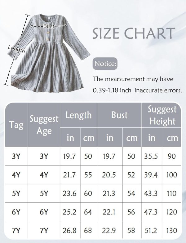 ⁦SEAUR Girls' Long Sleeve Dress Knit Striped Crew Neck Midi Dress A-Line Slim Waist Princess Dress⁩ - الصورة ⁦6⁩